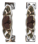 Rustic Western Pinecones Sprig Branch Drawer Cabinet Furniture Bar Pulls 2-Pack