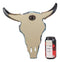 Ebros 13" Wide Western Southwest Steer Bison Buffalo Bull Cow Horned Skull Head in Cowboy Blue Denim Jeans Design Wall Mount Decor - Ebros Gift