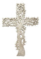 Ebros Gift 12" Tall Faux Stone Rustic Western Tree of Life Filigree Lace Design Wall Cross Decor Hanging Resin Sculpture Catholic Christian Country Cabin Lodge Accent Decorative Crosses