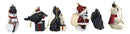 Set Of 6 Scary Merry Christmas Halloween Skeleton Santa Snowman Tree Ornaments