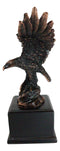 8" H King of The Skies Patriotic Bald Eagle Landing On Rock Figurine With Base