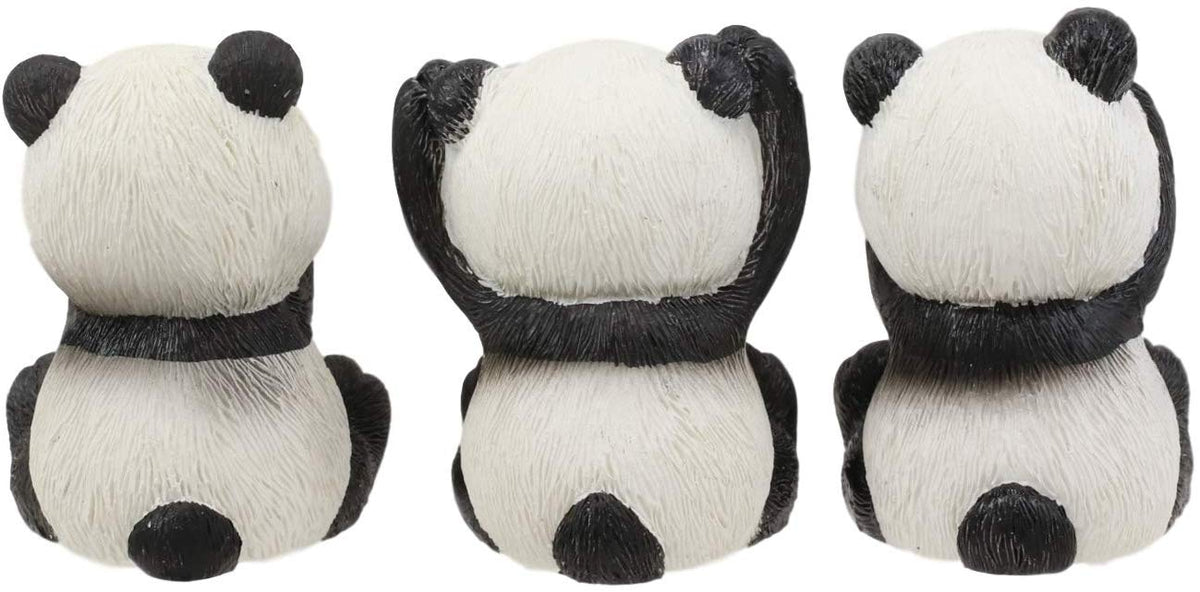 Ebros Whimsical See Hear Speak No Evil Giant Pandas Set of 3 Figurine 2"H