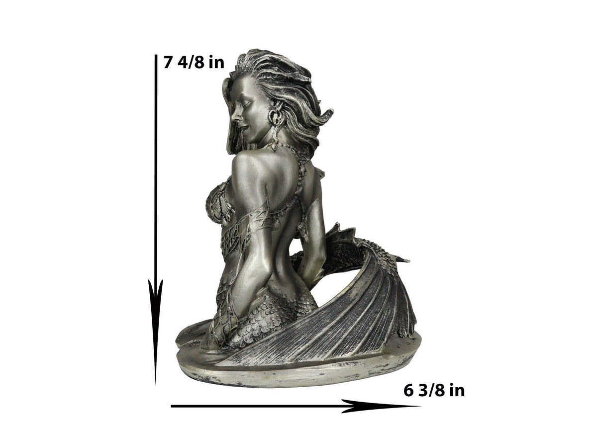 Seductive Siren of The Seas Mermaid Warrior Goddess In Fishnets Top Figurine