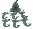 Verdi Green Brass Metal Nautical Sleeping Mermaid Wind Chime Sirens Of The Seas