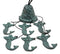 Verdi Green Brass Metal Nautical Sleeping Mermaid Wind Chime Sirens Of The Seas