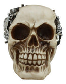 Steampunk Protruding Gearwork Cyborg Robotic Human Skull Figurine Skeleton