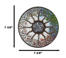 Four Seasons Dendritic Tree Wheel of Life with Pentagram Star Wall Decor Plaque