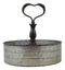 Ebros 11.25" Wide Metal Tray with Heart Shaped Handle Western Spice Rack Decor - Ebros Gift