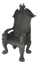 60" Tall Medieval Fantasy Celtic Dragon Heavy Sculptural Throne Chair Furniture