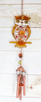 Ebros Whimsical Hoot Owl Resonant Relaxing Copper Wind Chime Garden Patio