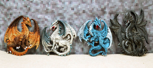 Ruth Thompson Set of 4 Legendary Elemental Dragon Refrigerator Magnets Figurines