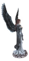 Ebros Gothic Black Shadow Winged Angel Goddess W/ Raven Figurine Death Gallows