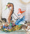 Ebros Nouveau Nautical Ocean Mermaid On Clam Riding Seahorse Chariot Statue 10"H