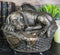Angel Labrador Dog Sleeping In Wicker Basket Cremation Urn Pet Memorial Statue