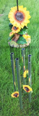 Ebros Spring Sunflowers Bloom Resonant Relaxing Wind Chime Patio Garden