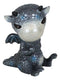 Whimsical Onyx Sulky Wyrmling Baby Hatchling Dragon With Blue Spots Figurine