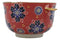 Ebros Red Colorful Divine Flowers Ramen Udon Noodles Large 6.25" Diameter Soup Bowl With Built In Rest and Bamboo Chopsticks Set for Rice Pasta Salad