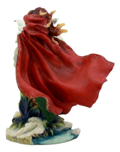 Frost Moon Dragon Winter Fairy Statue 7.5"H Decorative Mythical Fantasy Figurine