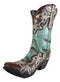 Ebros Rustic Western Turquoise Cowgirl Cowboy Boot Flower Vase Planter Figurine 9" H