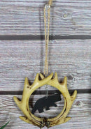 Rustic Western Black Bear Cutout Deer Antlers Set of 2 Christmas Tree Ornaments