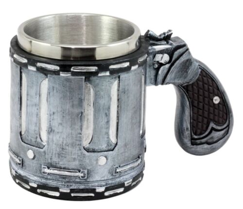 Ebros Gift Western Revolver Gun Pistol Barrel Case Stein Tankard Coffee Cup 6.75"L - Ebros Gift