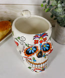 Ebros Day of The Dead Crucifix Sugar Skull Mug Drink Coffee Cup Ceramic 4.5"H