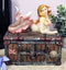 Beautiful Mermaid Ariel Resting On Sunken Treasure Jewelry Box Figurine 5.25"L