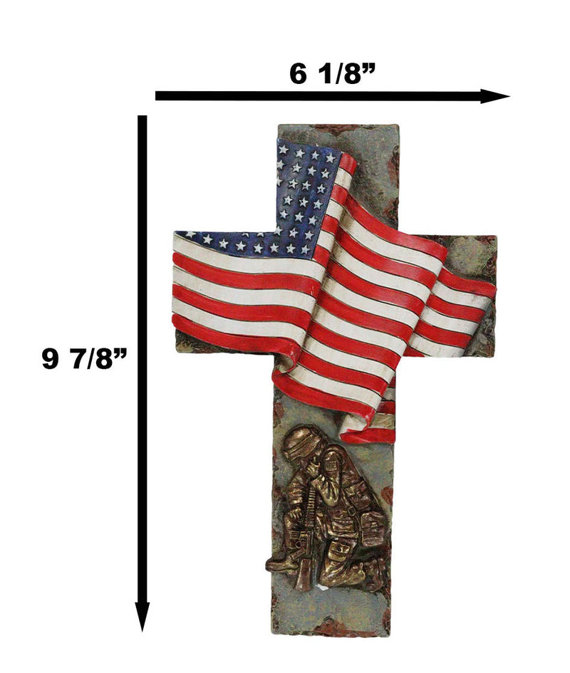 Rustic Wooden American Flag Memorial Cross -  Canada