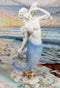 Ebros Large Mermaid Holding Conch Shell Decorative Figurine (Blue & White Ombre)