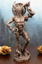 Celtic Shaman God Cernunnos The Horned God Holding Torc & Snake With Fox Statue