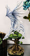 Large Arctic Frost Fury Dragon Perching On Rainforest Giant Tree Canopy Figurine
