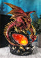 Red Meteor Volcano Hydra Dragon On Faux Quartz Geode Rock Cavern LED FIgurine