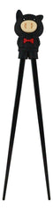 Black Porky Pig Reusable Training Chopsticks Set With Silicone Helper BPA Free