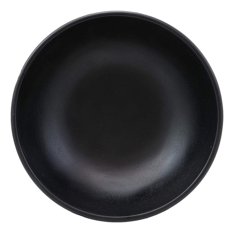 Ebros Contemporary Round 7.5" Diameter Matte Black Jade Melamine Ramen Salad Pho Pasta Soup Bowls Pack Of 6 Set Dinner Bowl Pack Restaurant Supply