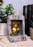 Gautama Buddha Face Faux Stone Mini Relief Bracket Backflow Incense Cone Burner