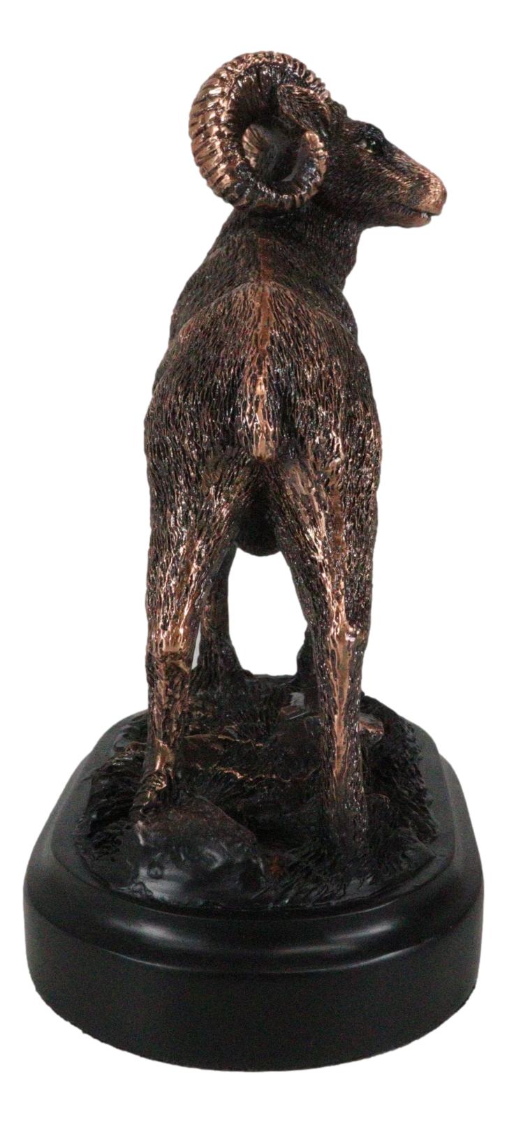 Wildlife Animal Taxidermy Bighorn Sheep Ram On Grassland Figurine With Base