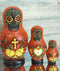 Ebros 3 Piece Set Red Sugar Skulls Nesting Dolls Matroyshka Babushka Figurines - Ebros Gift