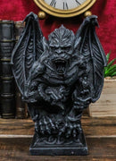 Gothic Winged King Kong Ape Man Gargoyle Perching On Celtic Pedestal Figurine