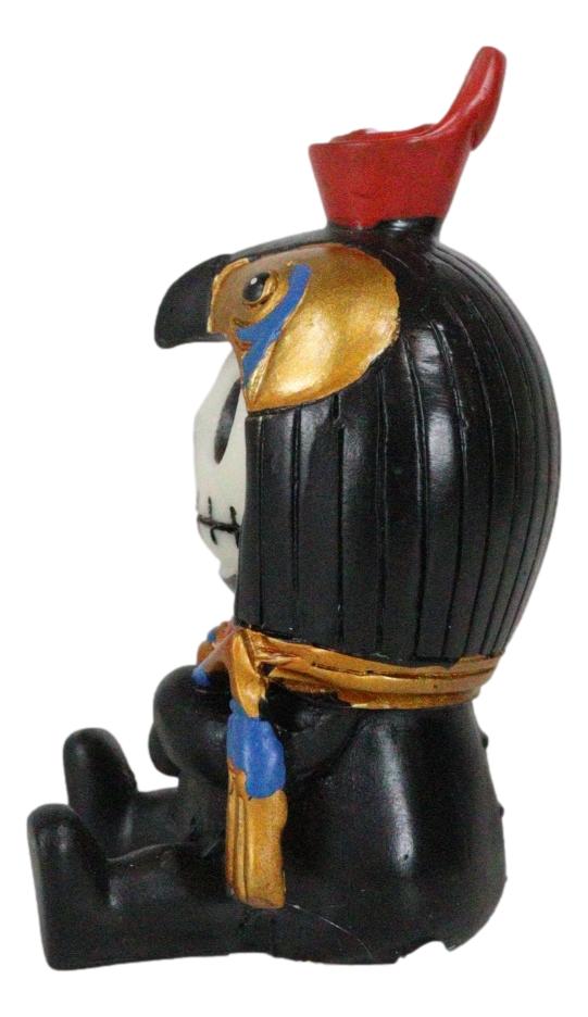 Ebros Egyptian Furrybones Horus Ra Falcon Bird God Holding Flail Figurine Small 3.75 Inch Tall Furry Bones Skeleton Decor Statue Gods and Goddesses of Egypt