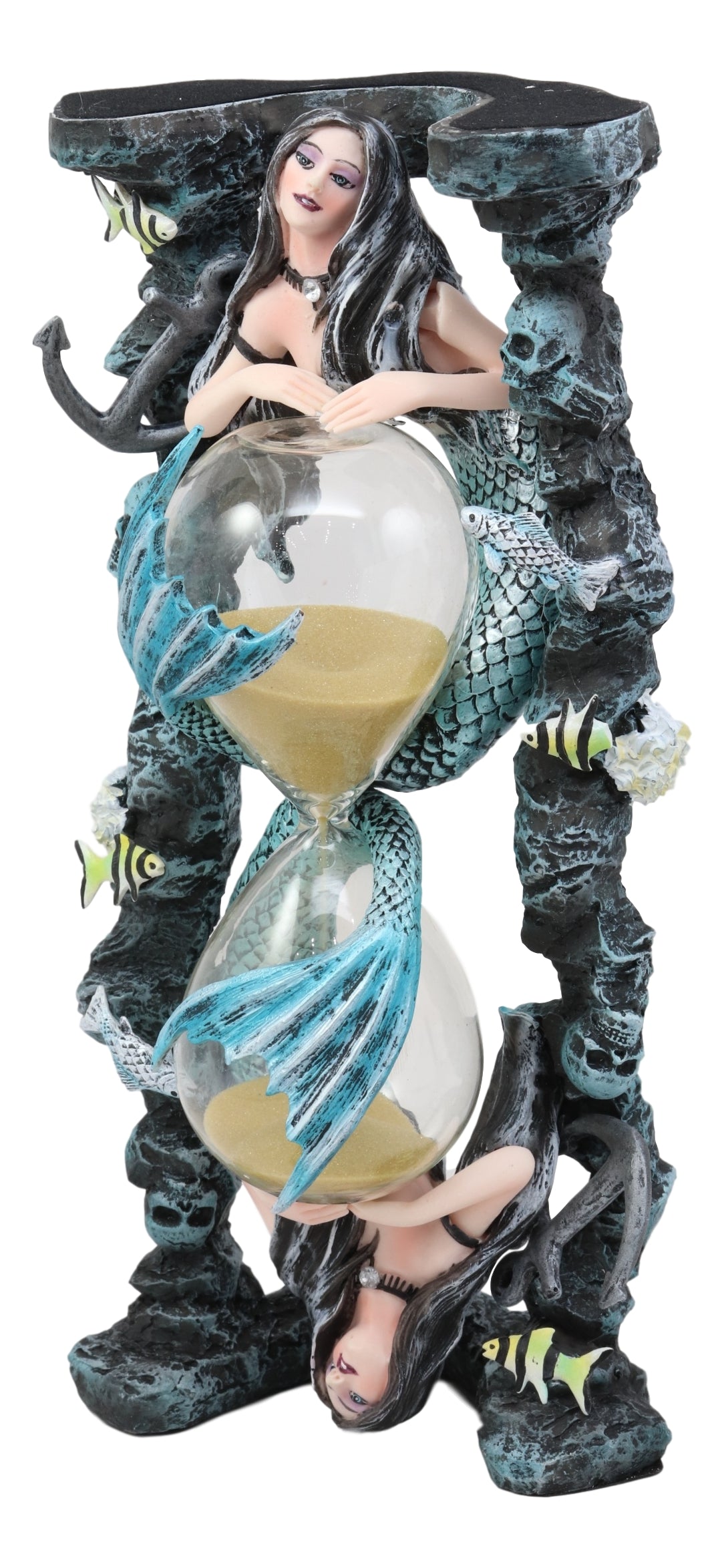 Ebros Large Sirens Of The Seas Necromancer Gothic Mermaid Sand Timer Pillar 9"H - Ebros Gift