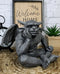 Ebros Horned Gargoyle The Dreamer Figurine Sitting Statue 6.5 Inch Long Thinker