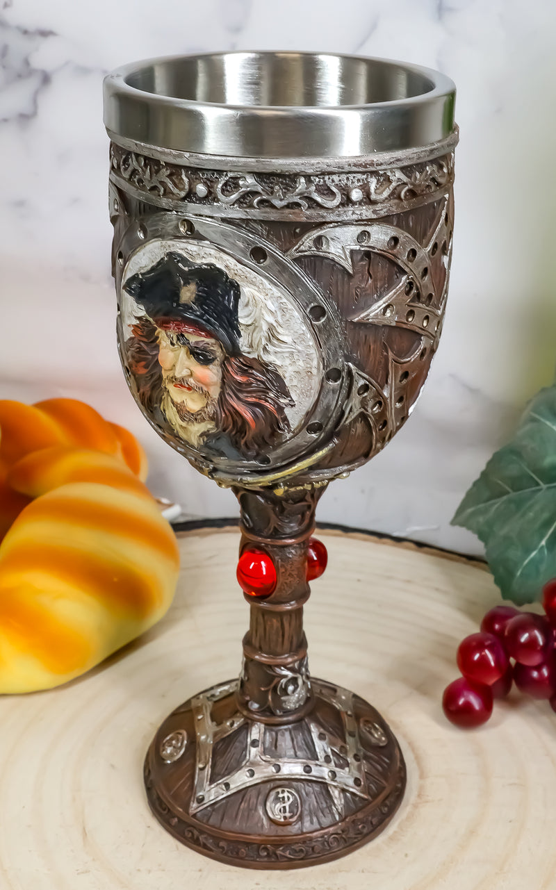 Ebros Pirate Captain Sparrow And Hook Blunderbuss Cutlass Wine Goblet Chalice