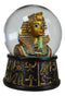 Ancient Egyptian Pharaoh King Tut Small Water Globe With Hieroglyphic Base