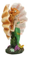 Ebros 6.75"H Colorful Nautical Mermaid Mergirl With Giant Shell And Green Tail Statue