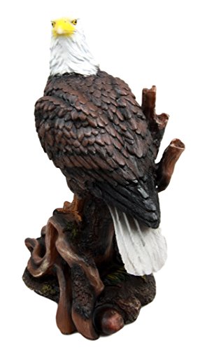 Ebros Wildlife Patriotic Bald Eagle On Tree Branch Statue 10.25" Tall Figurine Decor