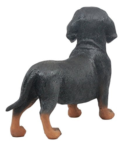 Ebros Adorable Black And Tan Dachshund Dog Statue 8" Long Schnitzel Sausage Wiener Dog Figurine