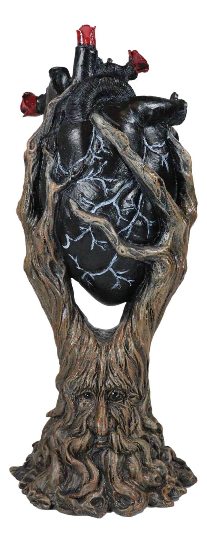 Wicca Spirit God Celtic Greenman Ent Holding Black Human Anatomy Heart Figurine