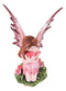 My Heart's Fancy Pink Flower Fairy With Giant Heart in Green Meadows Figurine