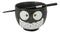 Whimsical Ceramic Black Owl Ramen Udong Noodles Soup Bowl With Chopsticks Set