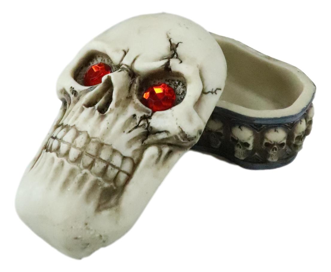 Ebros Reaper Skull Face Trinket Decorative Box Skeleton Graveyard 4.5"L Decor